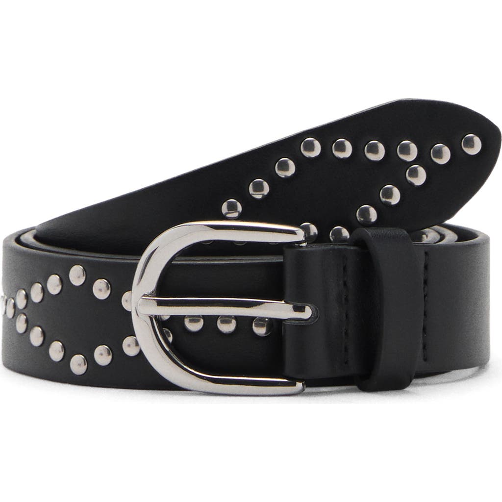 Mango Teen Studded Belt In Black