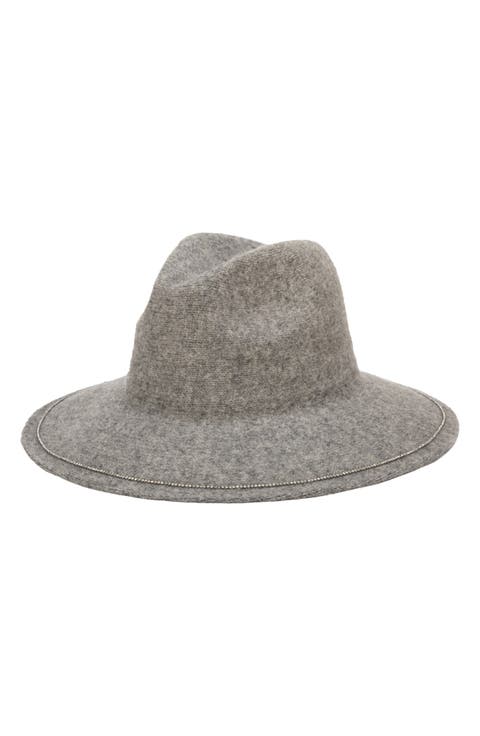 Rhinestone Trim Knit Fedora