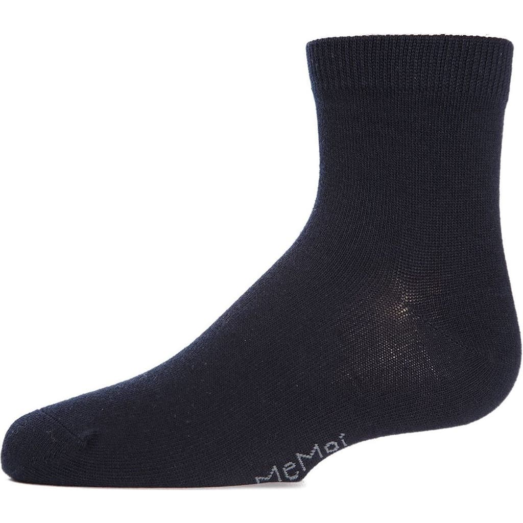 Memoi Unisex Basics Kids Cotton Blend Ankle Socks In Blue