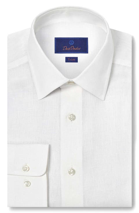 Trim Fit Linen Dress Shirt