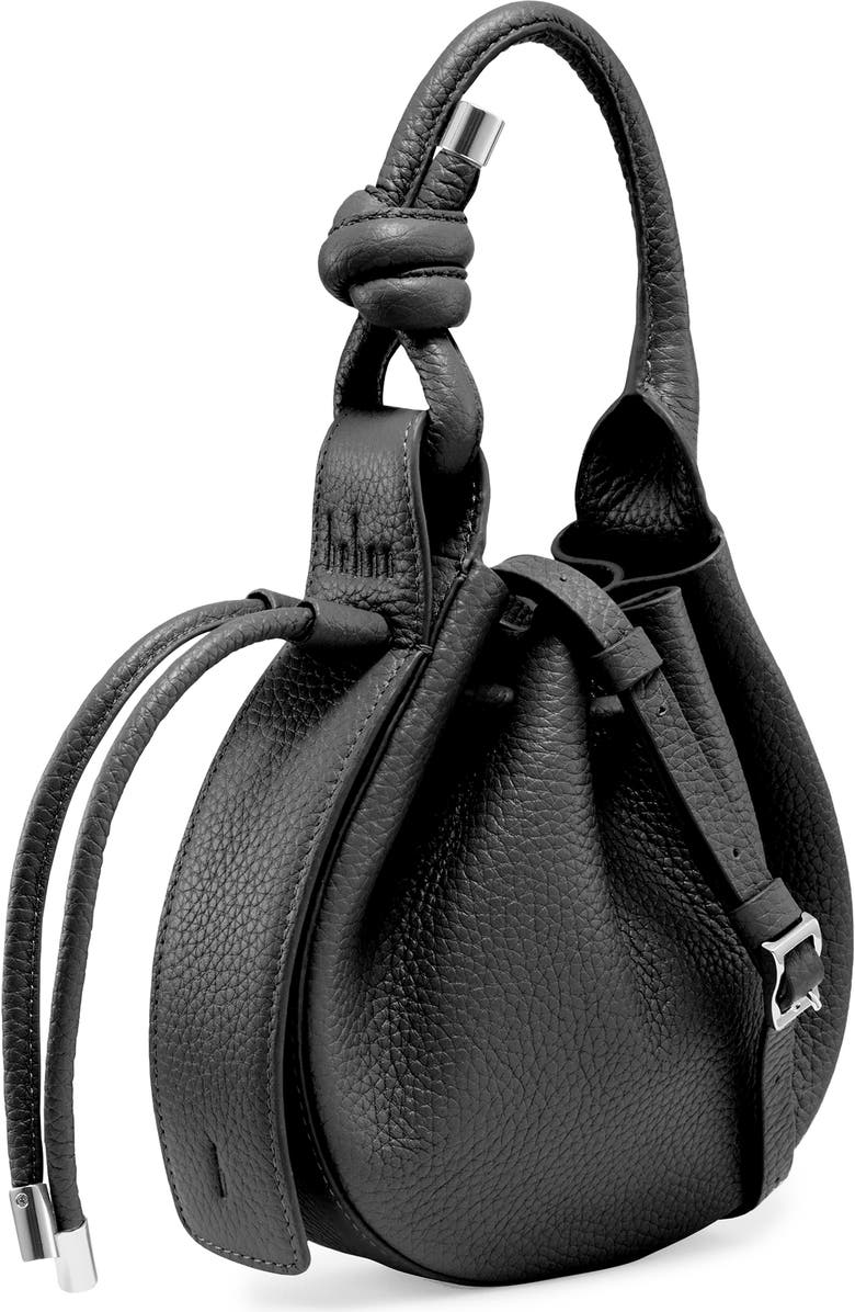 behno Mini Ina Pebble Leather Crossbody Bag, Alternate, color, Black