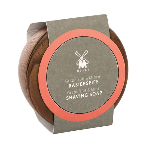 Grapefruit & Mint Shaving Soap in Steamed Ash Bowl