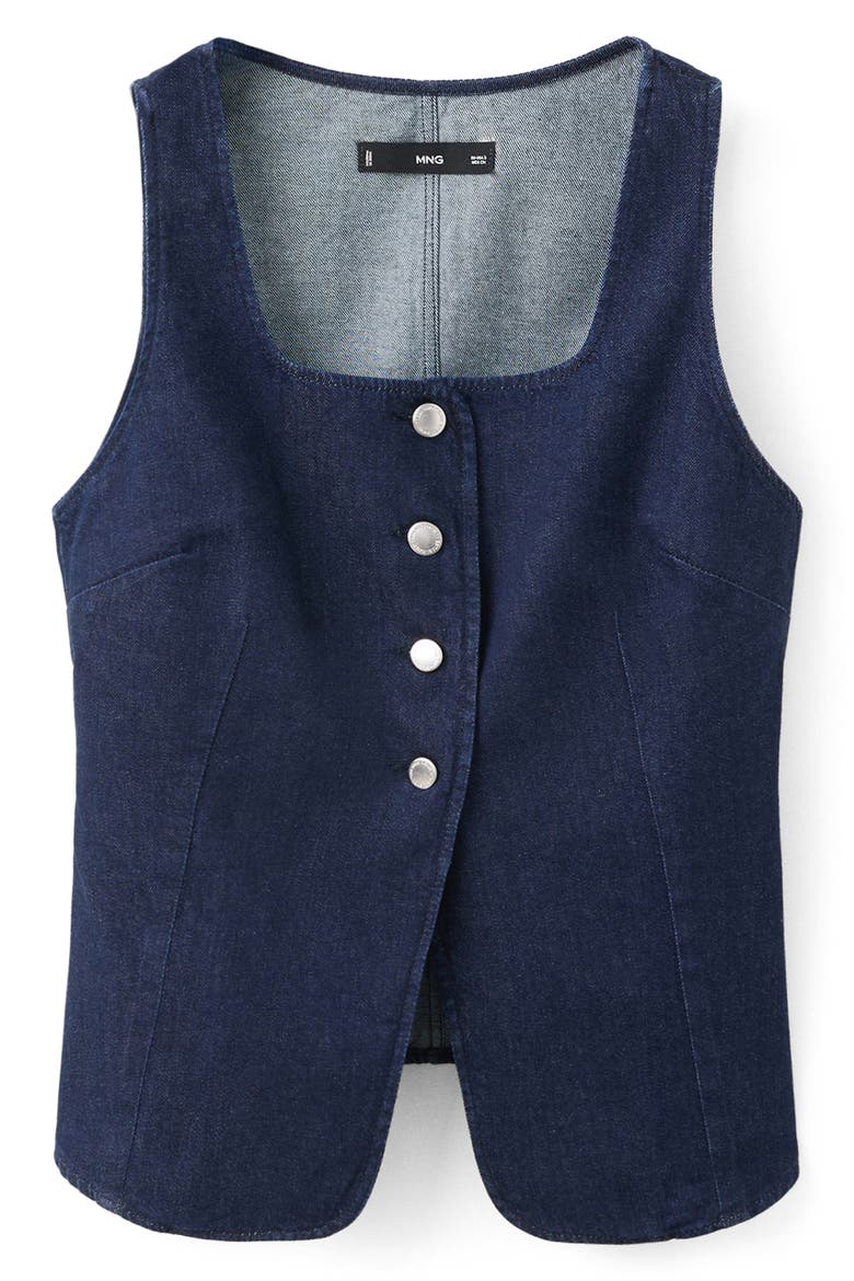 Square Neck Denim Vest, Alternate, color, OPEN BLUE