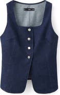 MANGO Square Neck Denim Vest