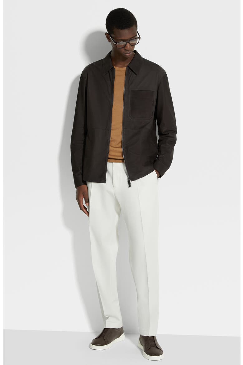 SECONDSKIN Nubuck Overshirt, Alternate, color, DARK BROWN