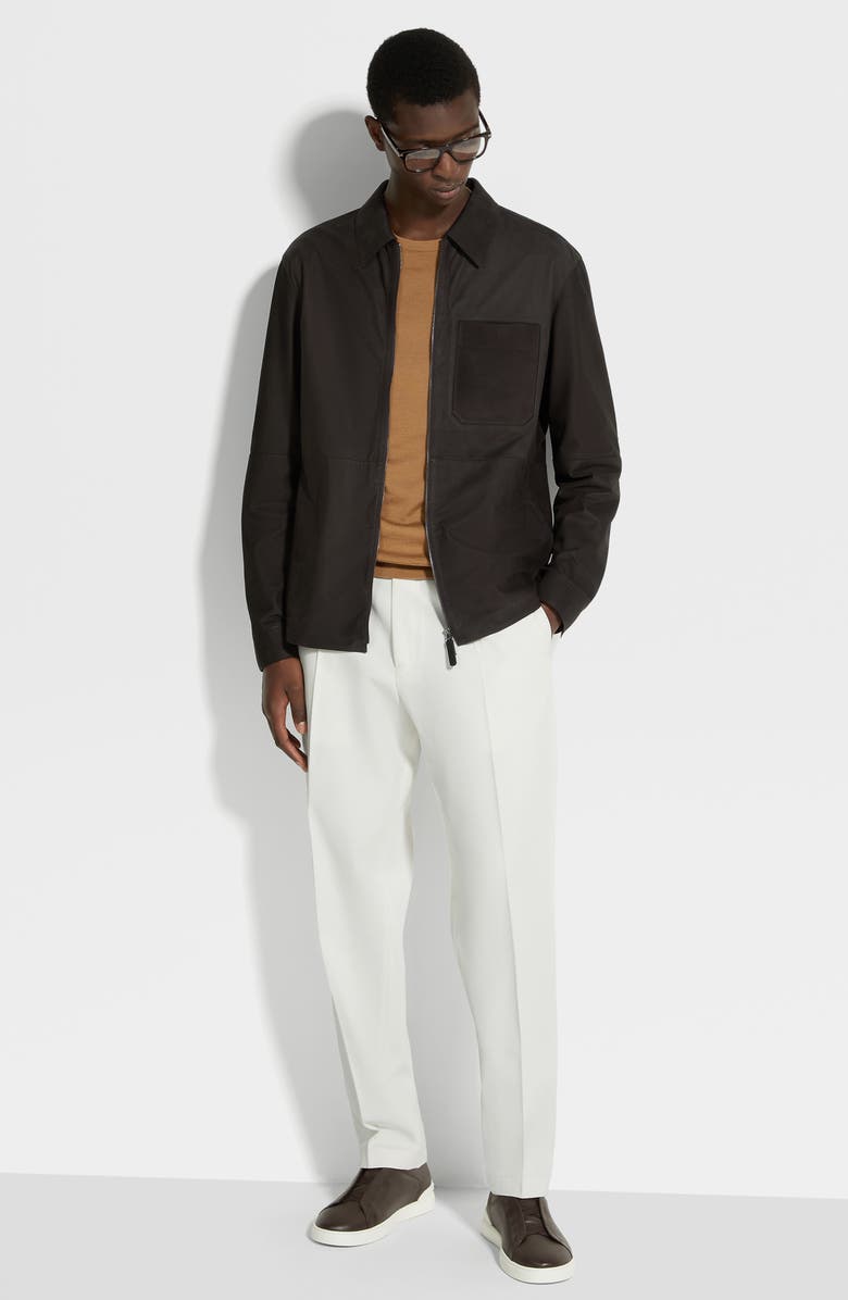 ZEGNA SECONDSKIN Nubuck Overshirt, Alternate, color, 