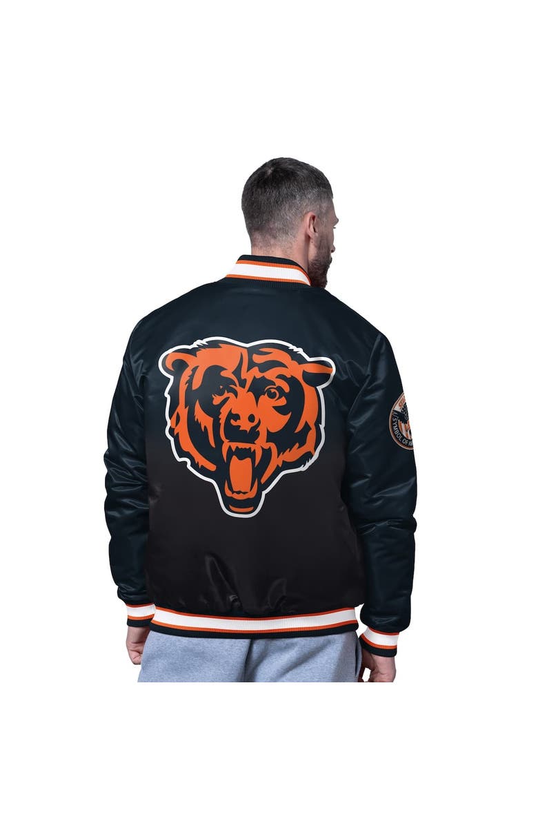 STARTER Men's Starter Navy Chicago Bears Pass Rush Varsity Full-Snap Jacket, Alternate, color, Navy