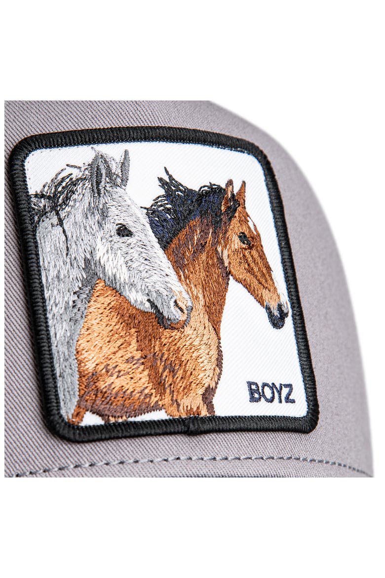 The Boyz Patch Trucker Hat, Alternate, color, GRAY / NAVY