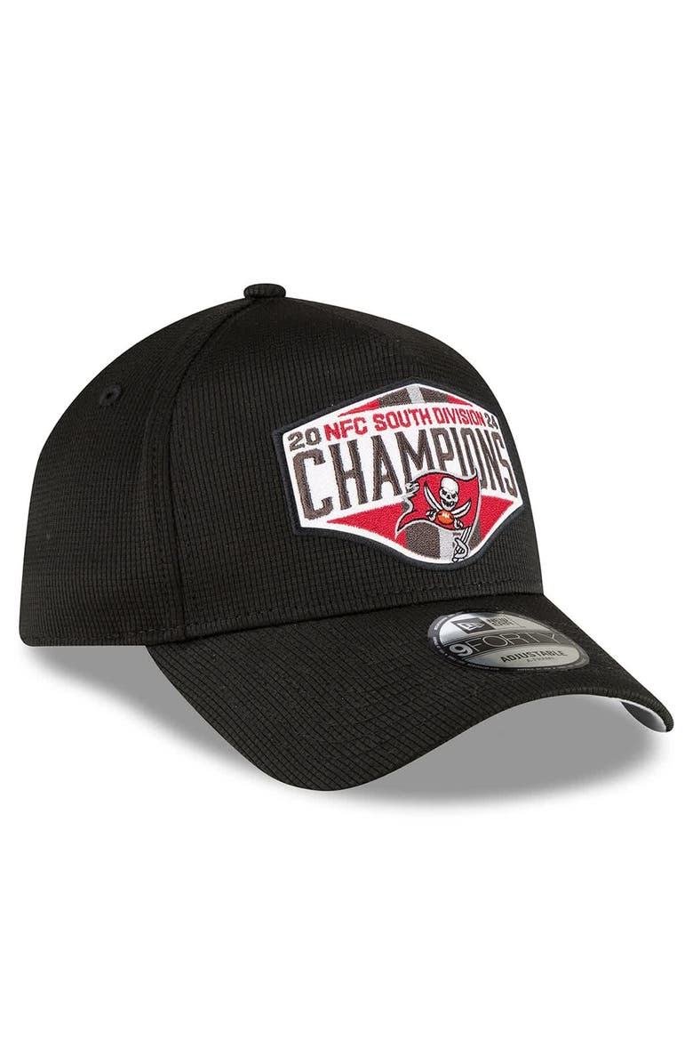 New Era Men's New Era  Black Tampa Bay Buccaneers 2024 NFC South Division Champions Locker Room 9FORTY A-Frame Adjustable Hat, Alternate, color, 