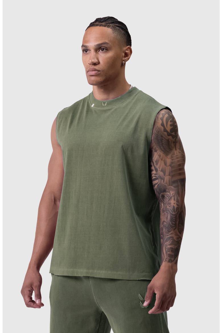 Tech Essential Relaxed Cutoff Tank, Main, color, Faded Olive
