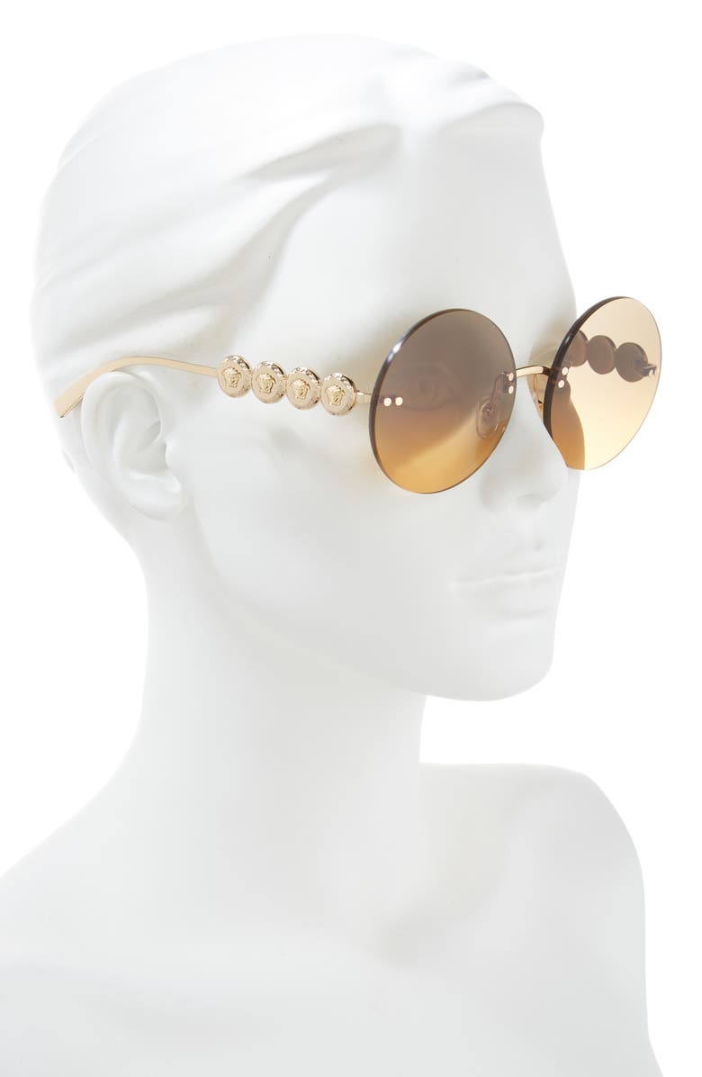 Versace 59mm Round Sunglasses, Alternate, color, Gold