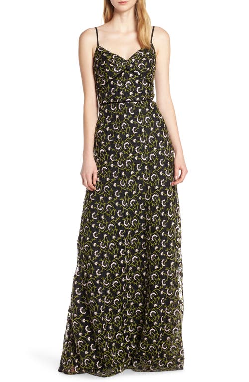 Jill Jill Stuart Floral Embroidered Lace Maxi Dress in Black Multi  product
