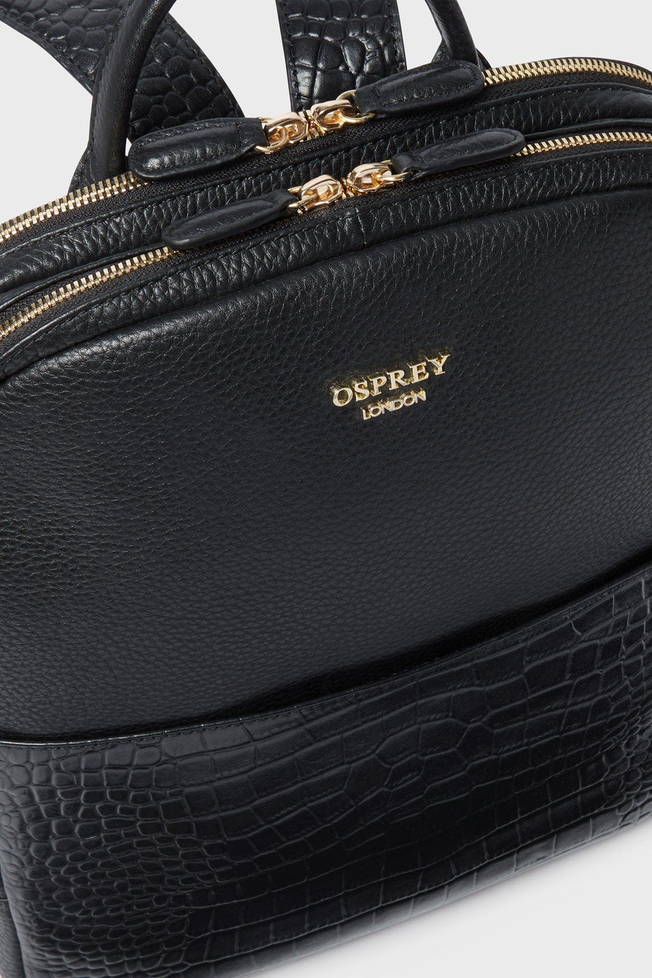 Osprey London The Kellie Leather Backpack, Alternate, color, Black