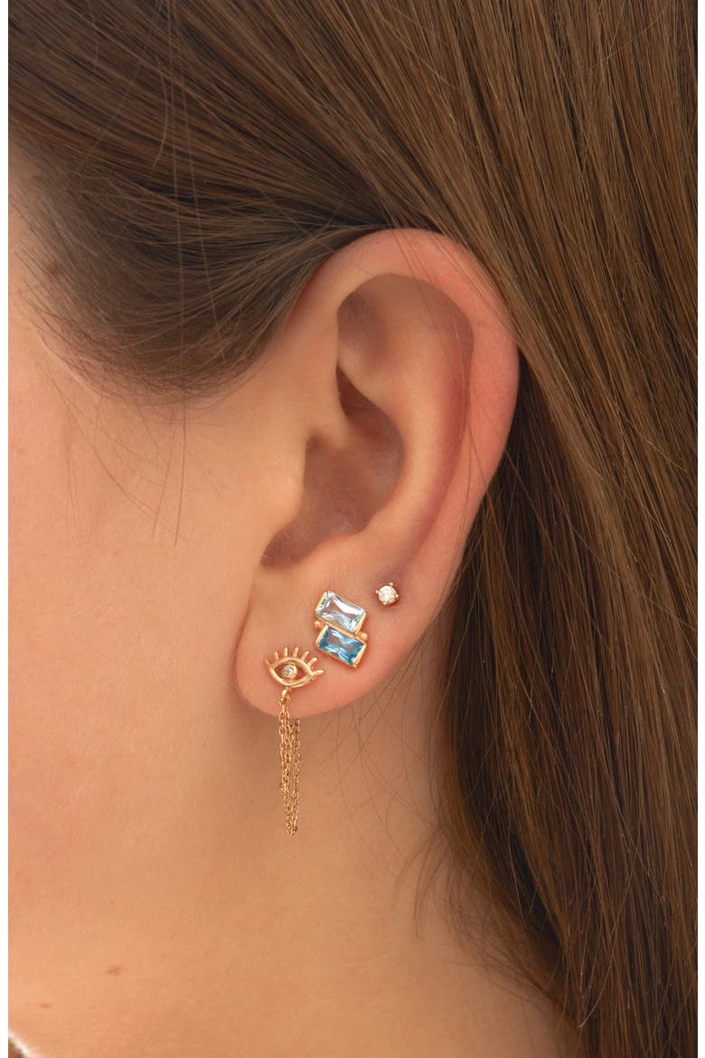 Cléo Duo Stud Earrings, Alternate, color, SWISS BLUE TOPAZ