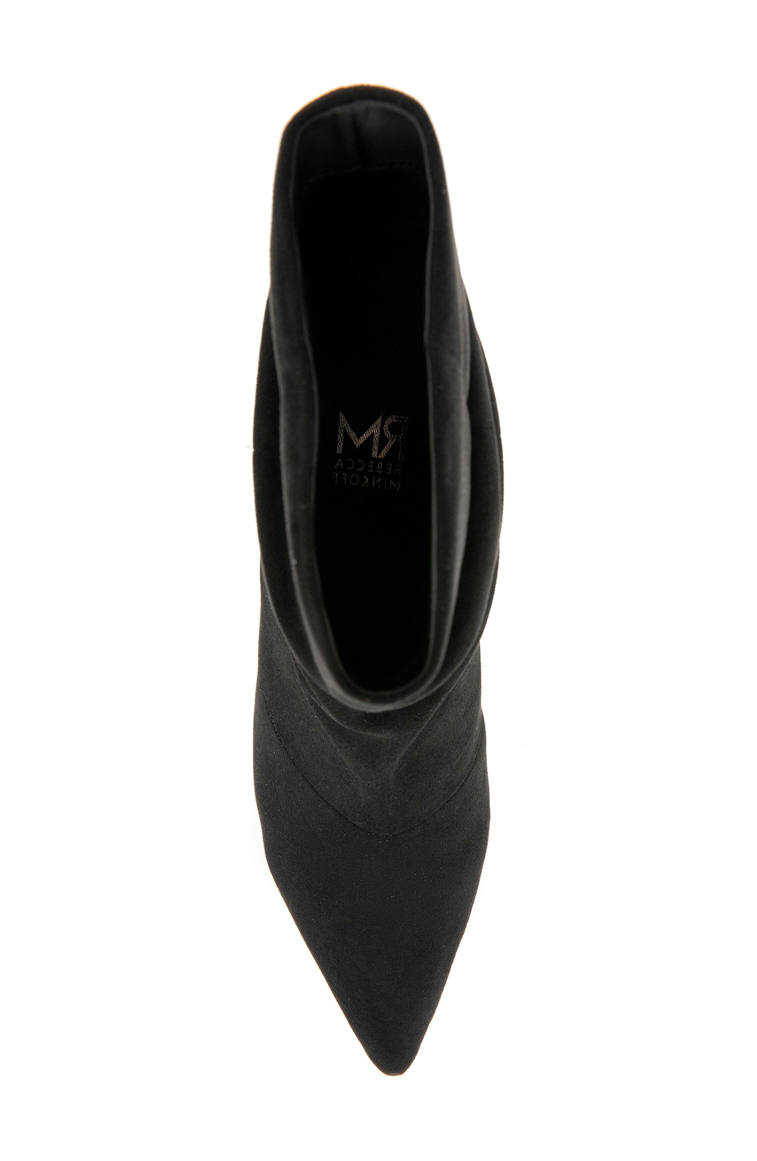 Polina Pointed Toe Slouch Bootie, Alternate, color, BLACK FAUX SUEDE