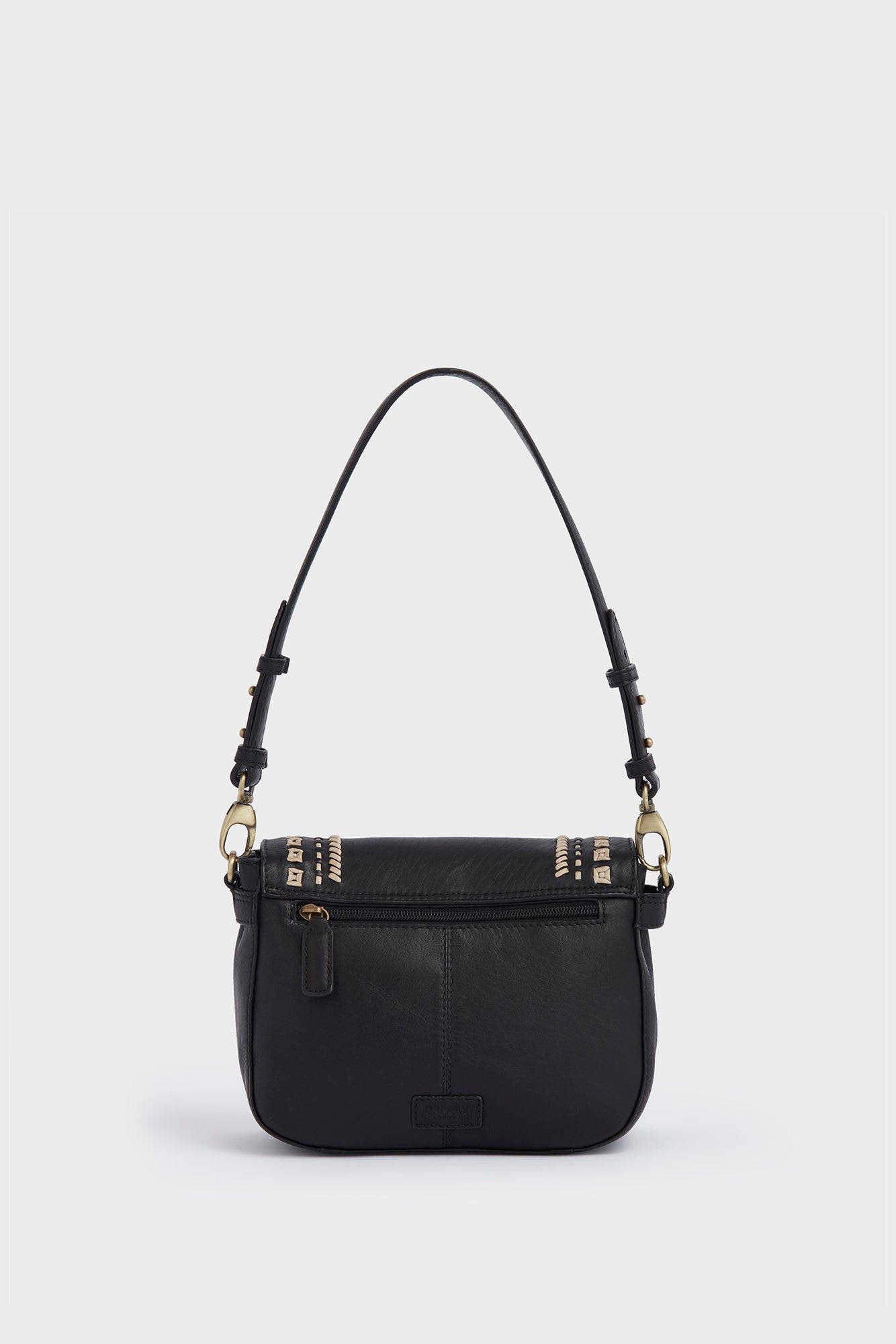 Osprey London The Dakota Leather Crossbody Bag, Alternate, color, Black