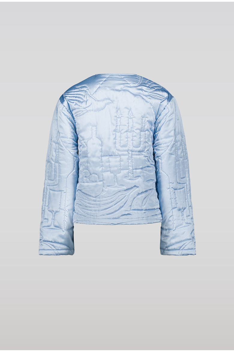 Padded Embroidery Jacket, Alternate, color, Light Blue