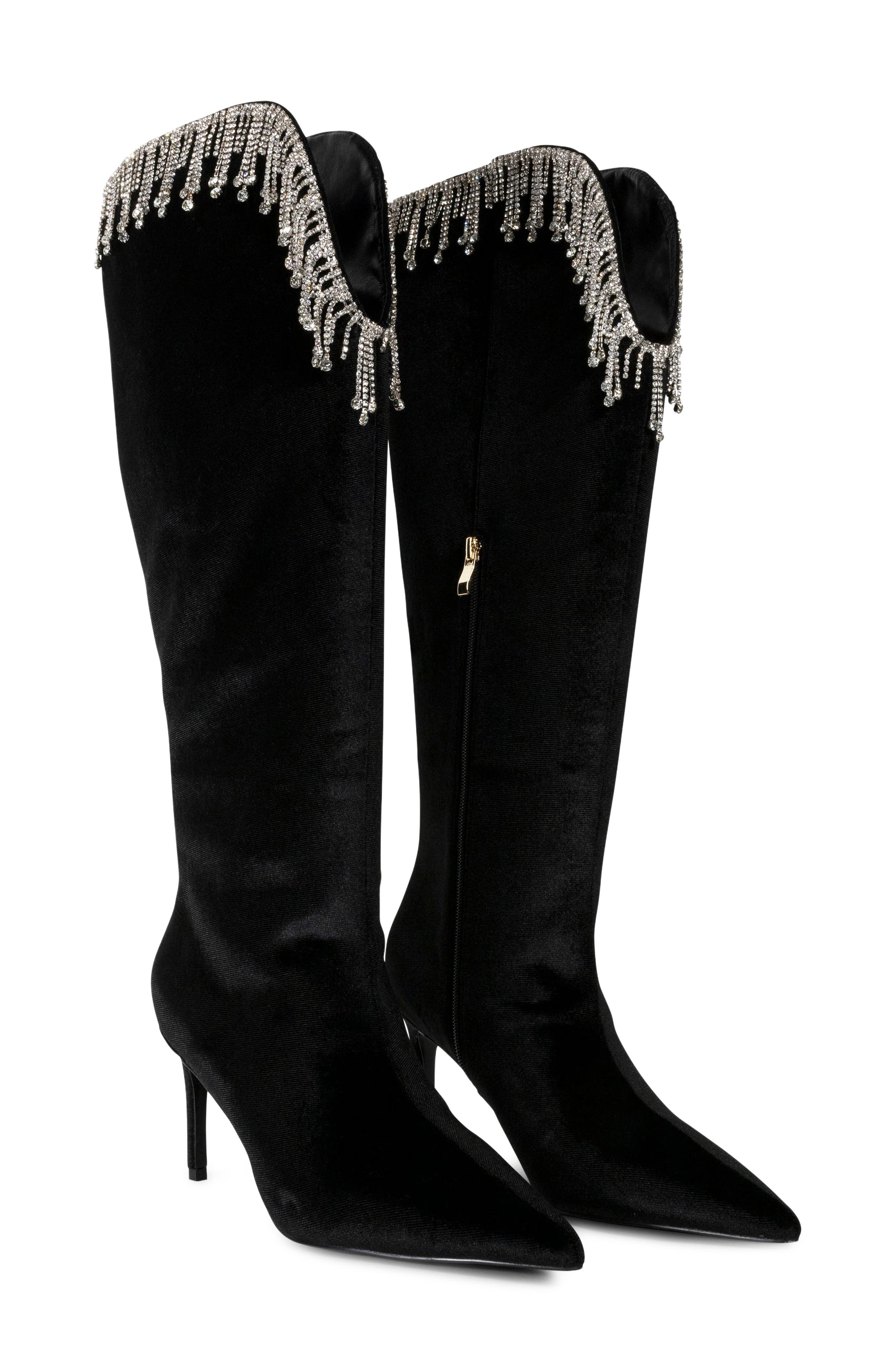 Sonya Faux Leather Knee High Boot, Alternate, color, BLACK