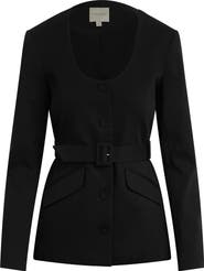 Favorite Daughter The Christy Belted Stretch Cotton Blend Twill Jacket