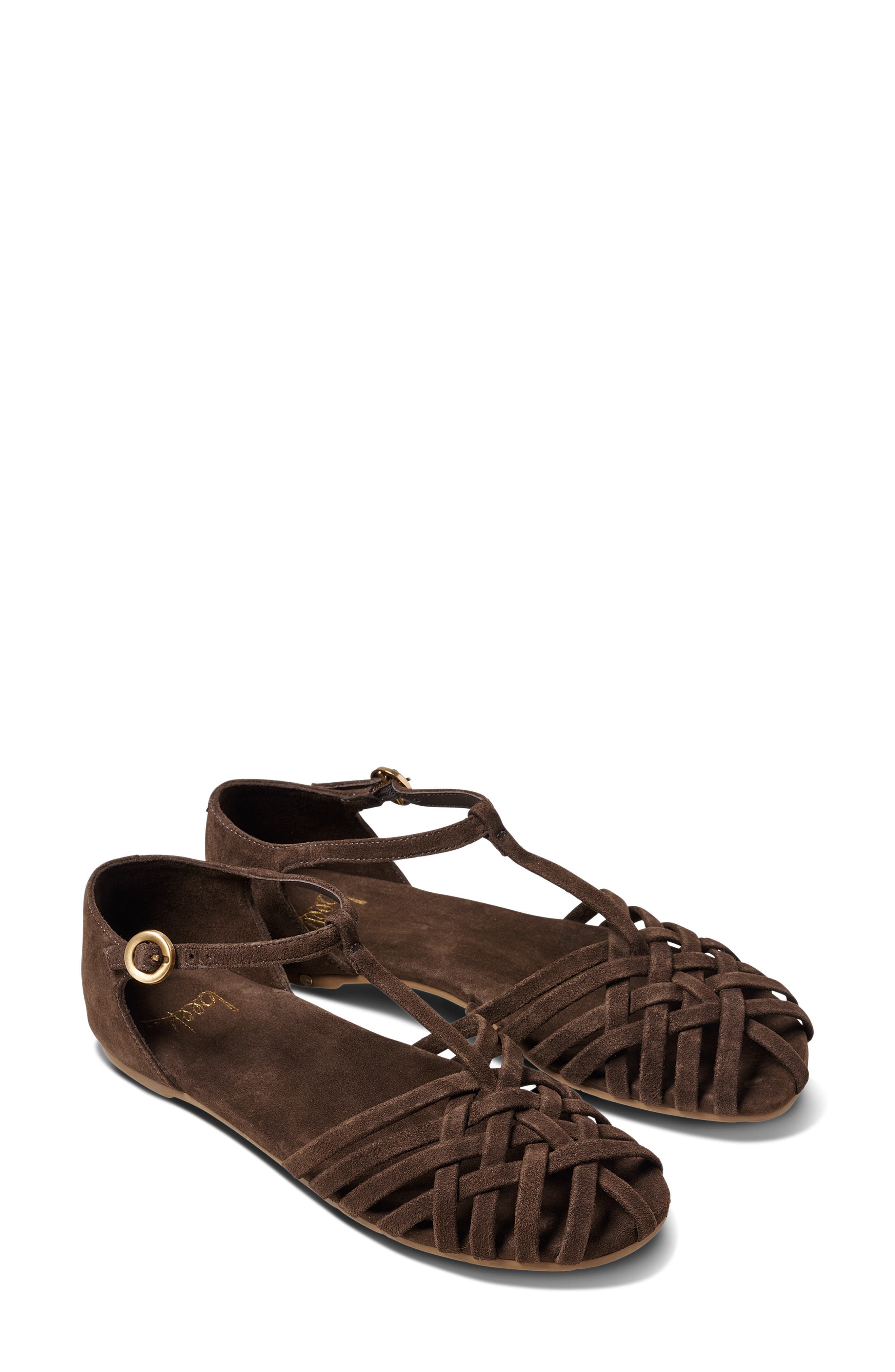 Wren Leather Sandal, Main, color, COFFEE