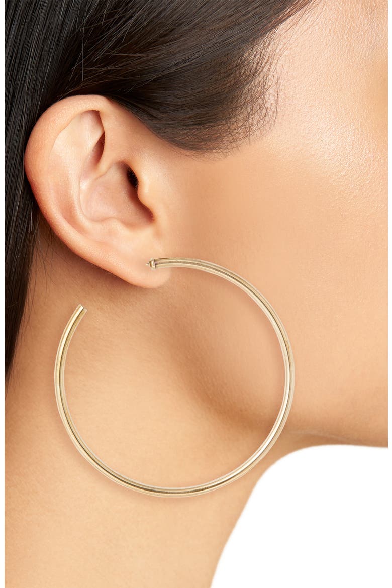 Extra-Large Classic Hoop Earrings, Alternate, color, BRASS