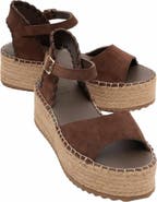 Forever & Always Shoes Serez Leather Platform Espadrilles Sandal
