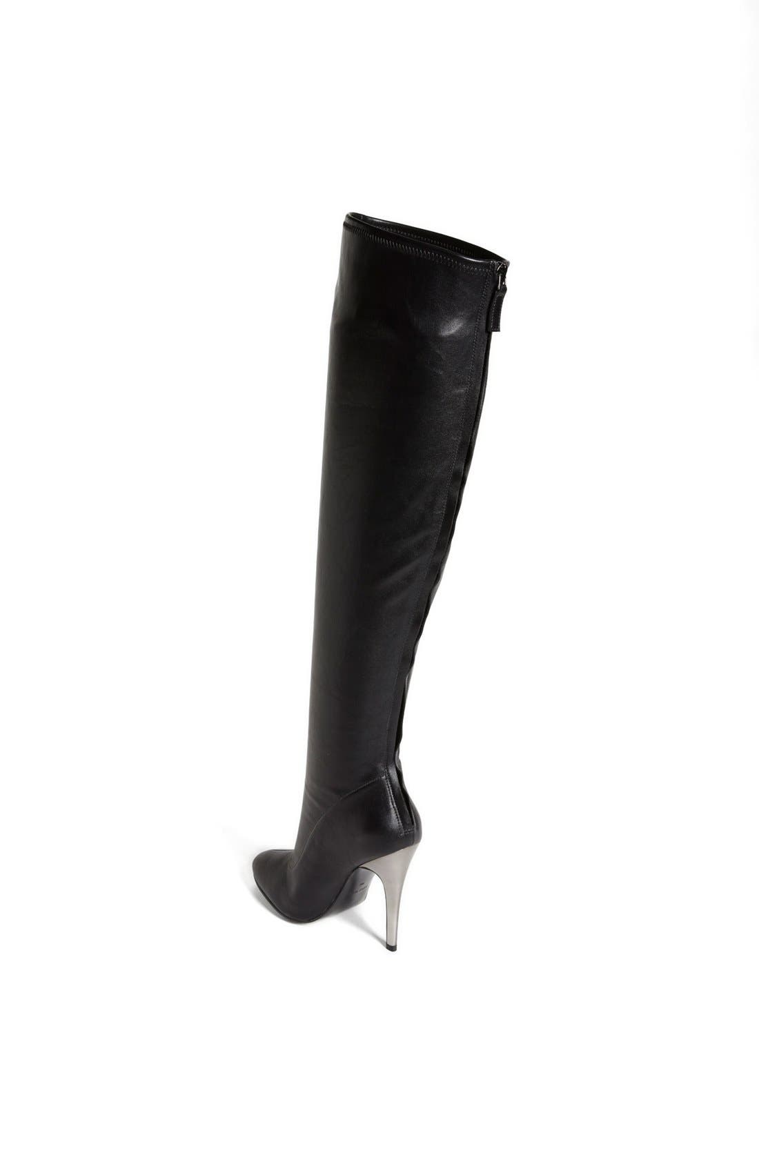 'Bam' Over the Knee Boot, Alternate, color, BLACK STRETCH