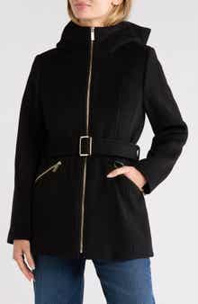 Hooded Wool Blend Coat