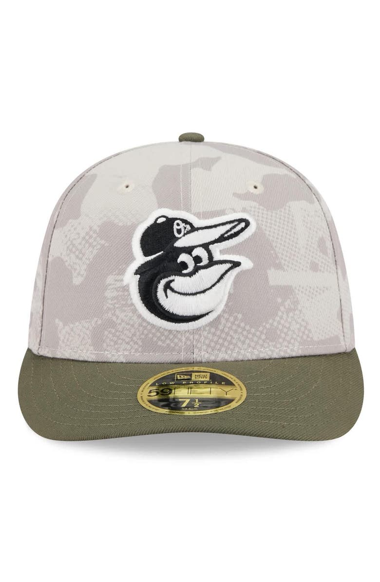 New Era Men's New Era Light Beige/Olive Baltimore Orioles 2025 Armed Forces Day Low Profile 59FIFTY Fitted Hat, Alternate, color, Light Beige