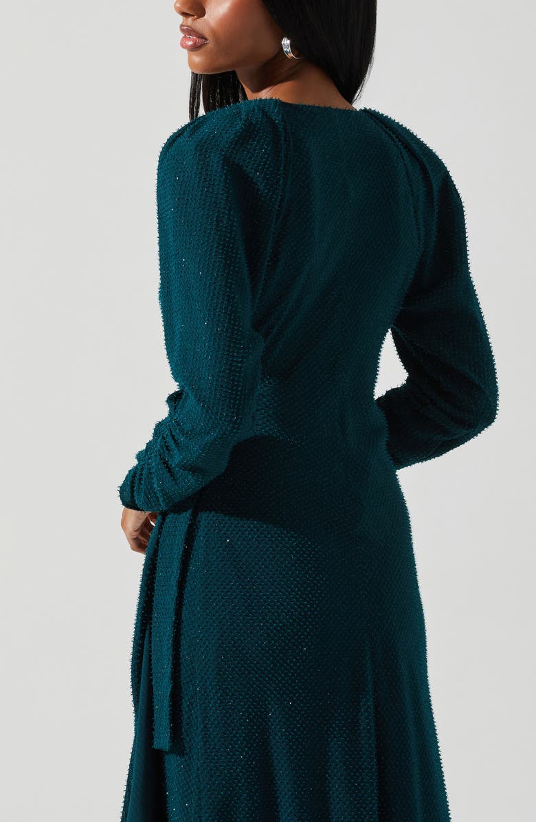 ASTR the Label Zenaida Long Sleeve Faux Wrap Dress, Alternate, color, Green