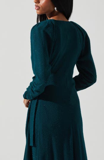 Zenaida Long Sleeve Faux Wrap Dress