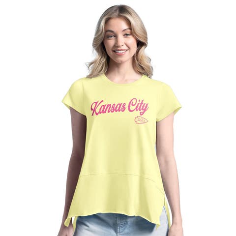 Women's Margaritaville  Yellow Kansas City Chiefs Gametime Is Paradise T-Shirt