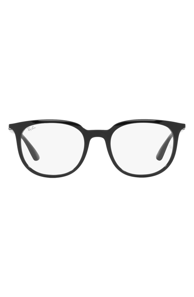 Ray-Ban 51mm Square Optical Glasses, Main, color, Black