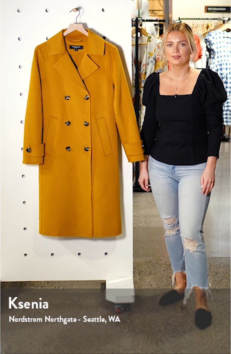 Double Breasted Wool Blend Coat, sales video thumbnail