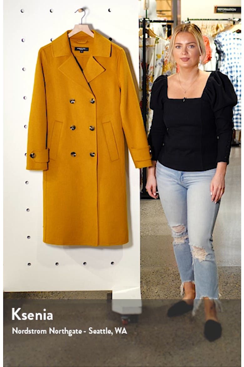 Double Breasted Wool Blend Coat video