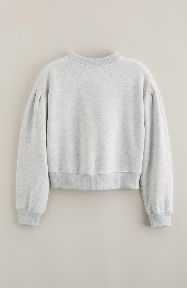 Nordstrom Kids' Pretty Lace Appliqué Sweatshirt, Alternate, color, Grey Light Heather Lace Heart