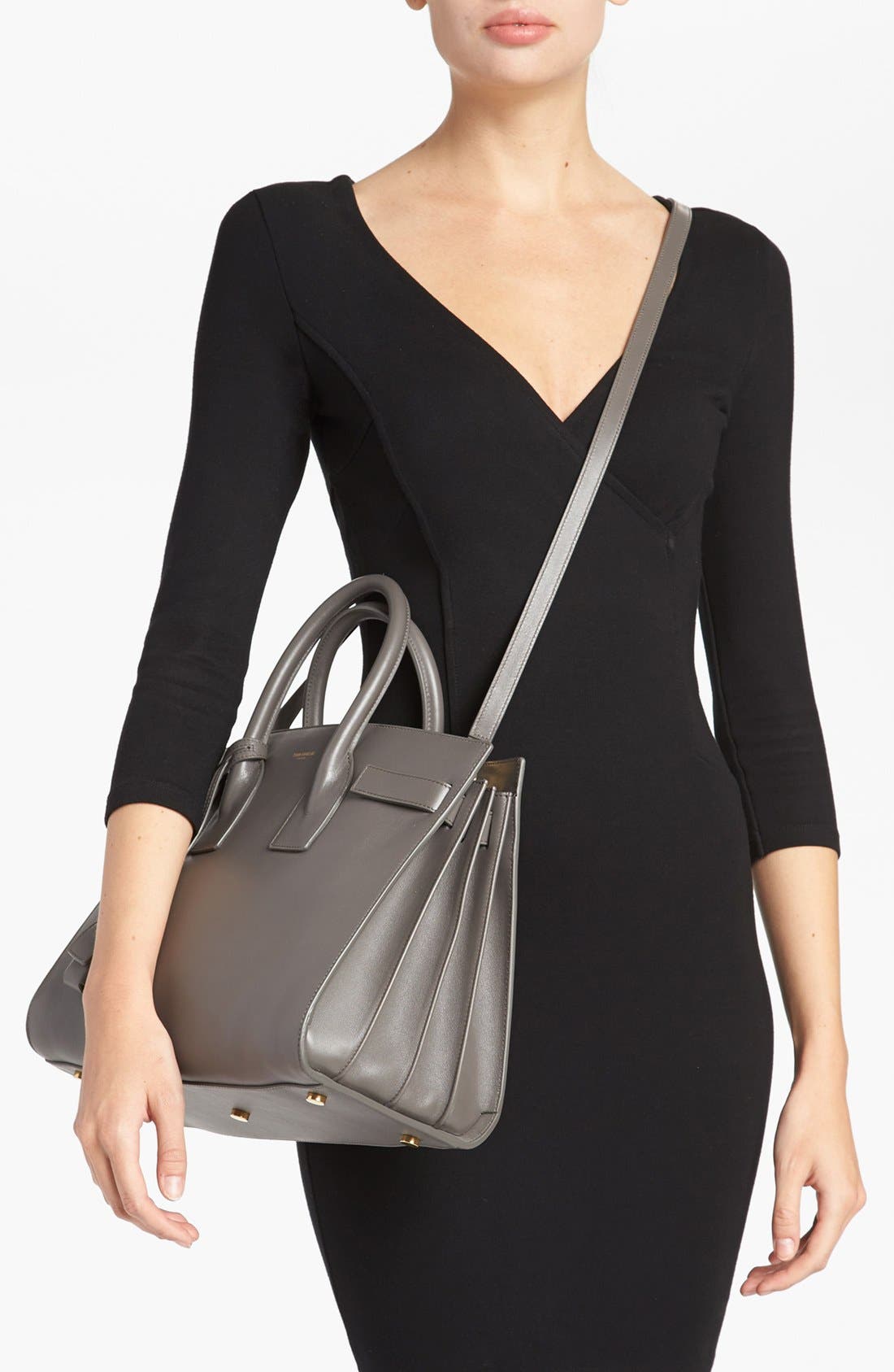 'Small Sac de Jour' Leather Tote, Alternate, color, EARTH