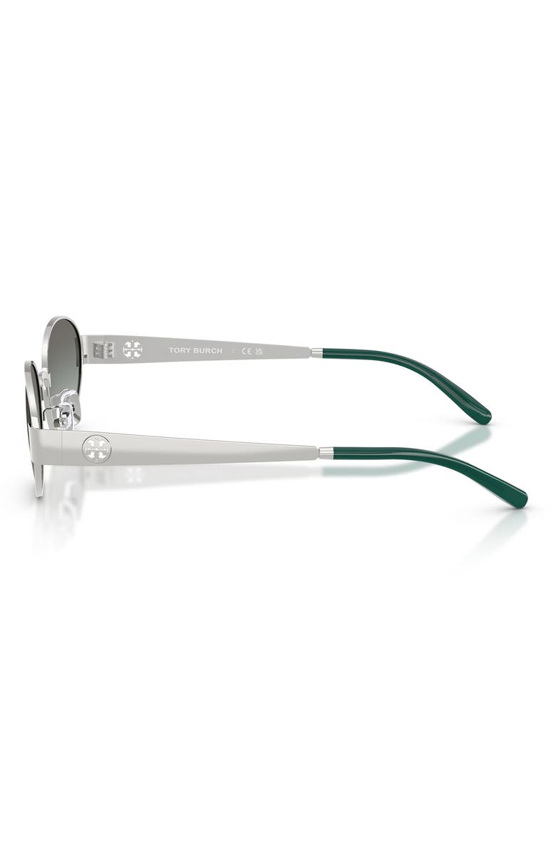 Tory Burch 54mm Oval Sunglasses, Alternate, color, Silver / Grey Gradient