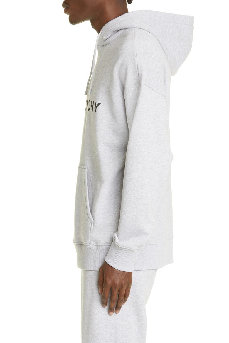Slim Fit Logo Graphic Hoodie, Alternate, color, LIGHT GREY MELANGE