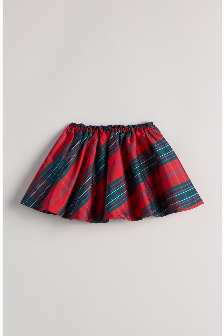 Kids' Plaid Taffeta Skirt, Alternate, color, RED SALSA DAWSON PLAID