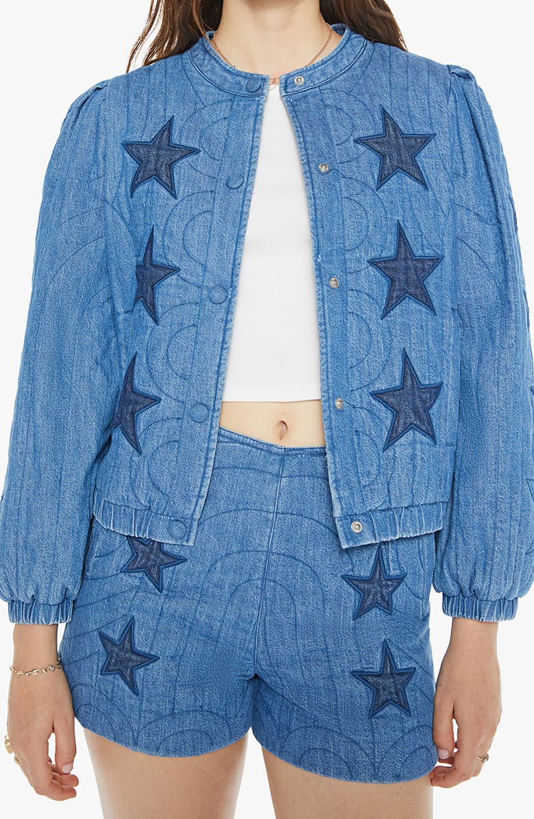 MOTHER The Rough Puff Quilted Denim Jacket, Main, color, 