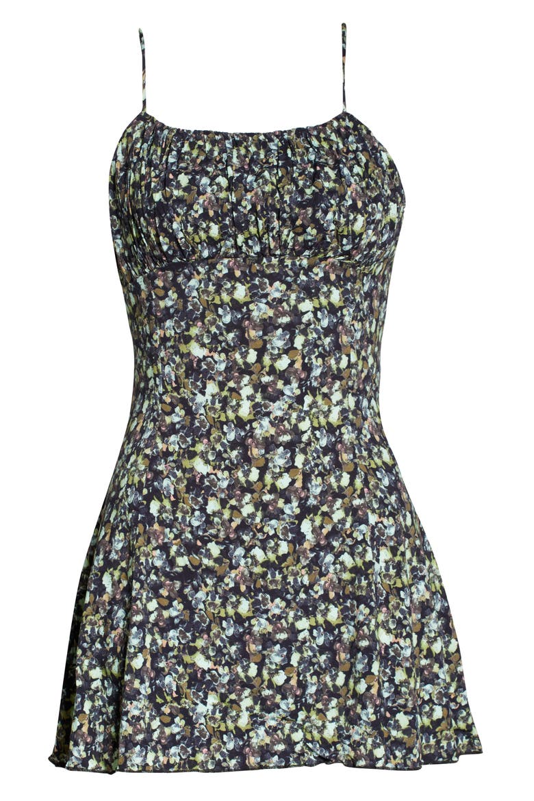 Jamie Floral Print Minidress, Alternate, color, BLACK COMBO