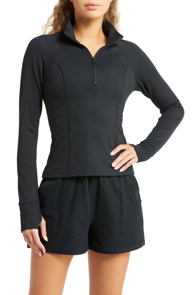 Beyond Yoga Heather Rib Take a Hike Pullover, Main, color, 