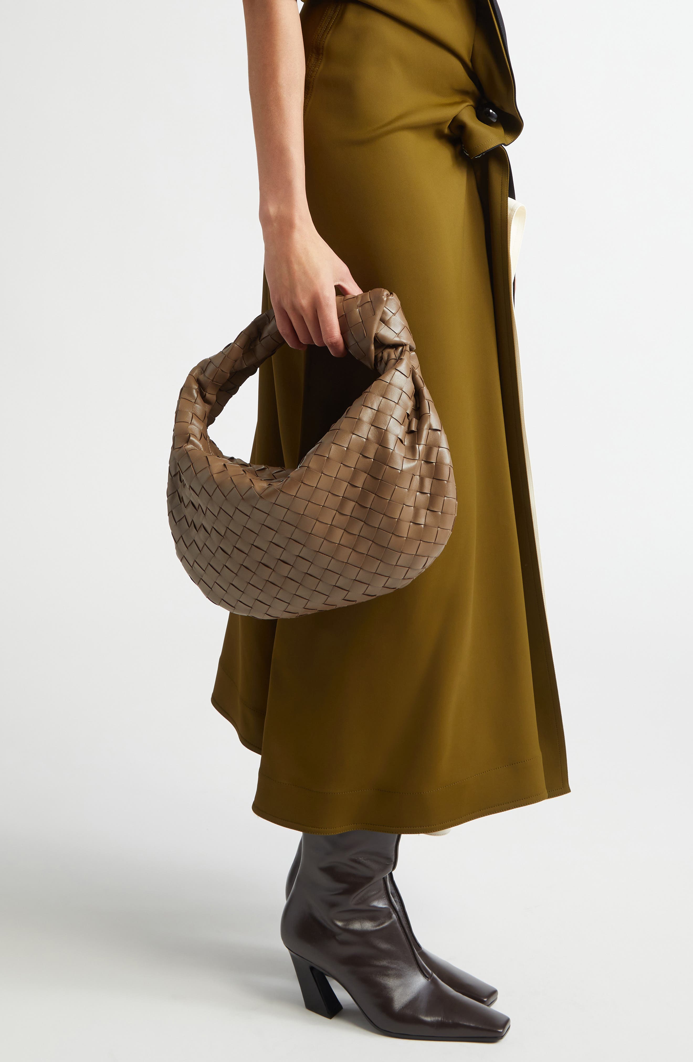 Bottega Veneta Teen Jodie Intrecciato Leather Hobo, Alternate, color, Pinecone Gold