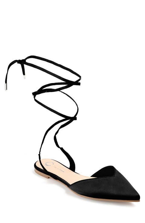 Lace-up Pointed-toe Flat (Women)