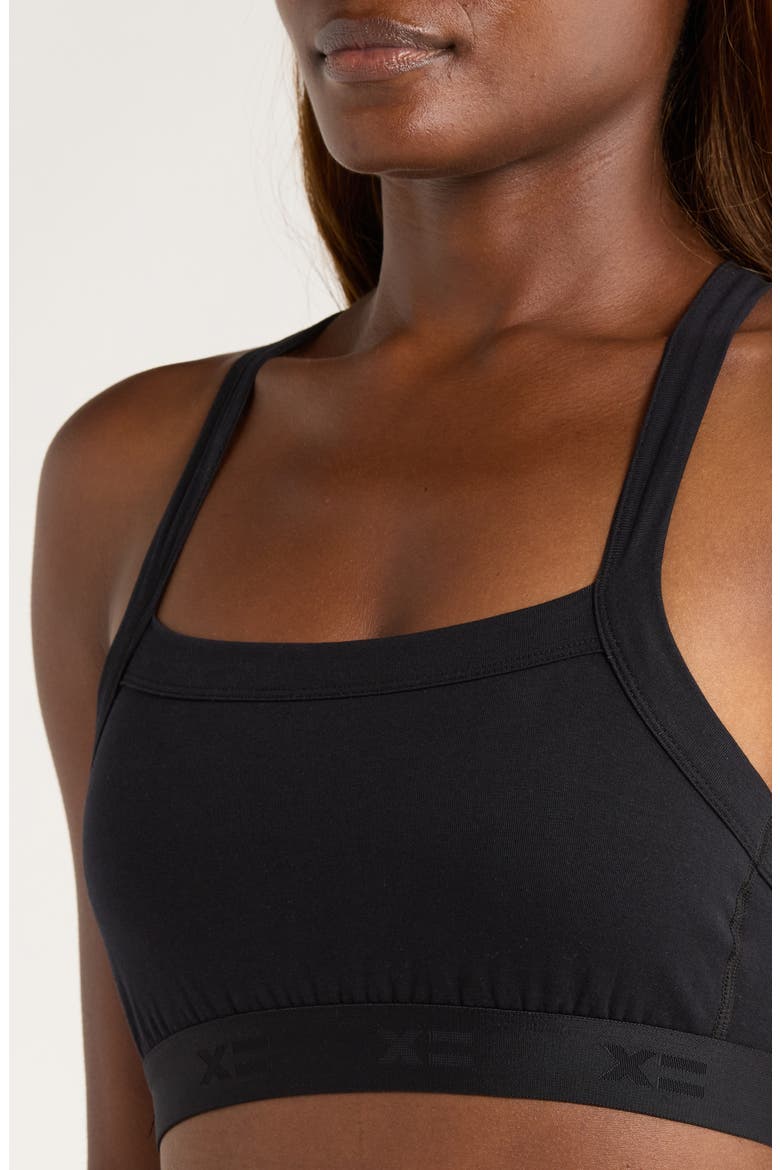 Scoop Soft Stretch Cotton Bralette, Alternate, color, X BLACK