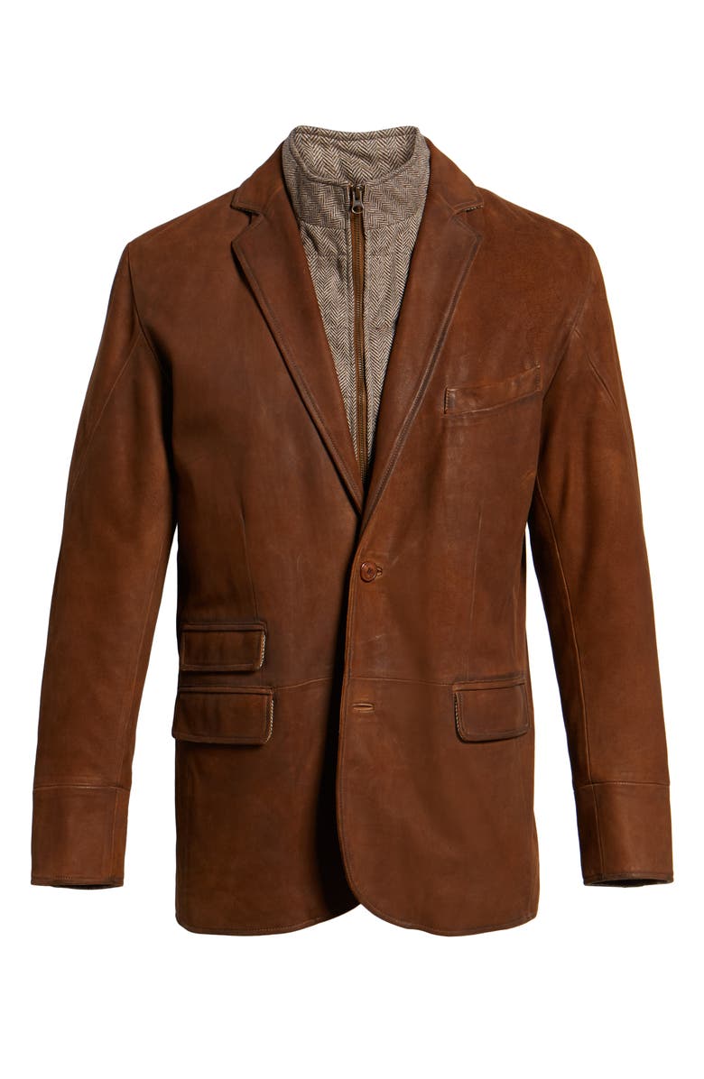 FLYNT Classic Fit Distressed Leather Hybrid Sport Coat, Alternate, color, 