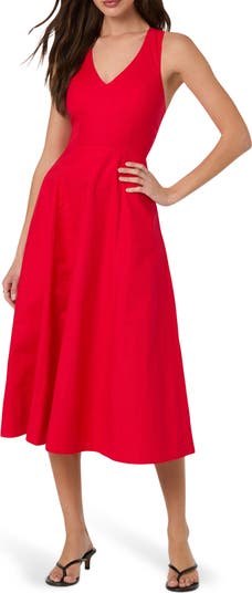 Cross Back Sleeveless Midi Dress