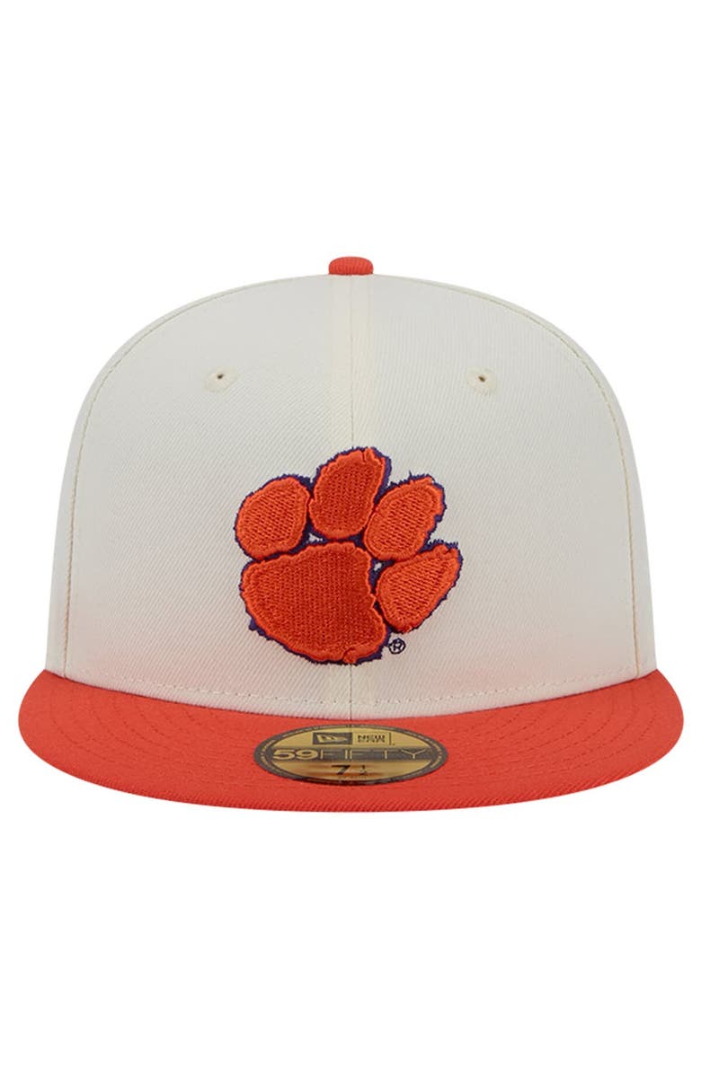New Era Men's New Era Clemson Tigers Chrome White Vintage 59FIFTY Fitted Hat, Alternate, color,