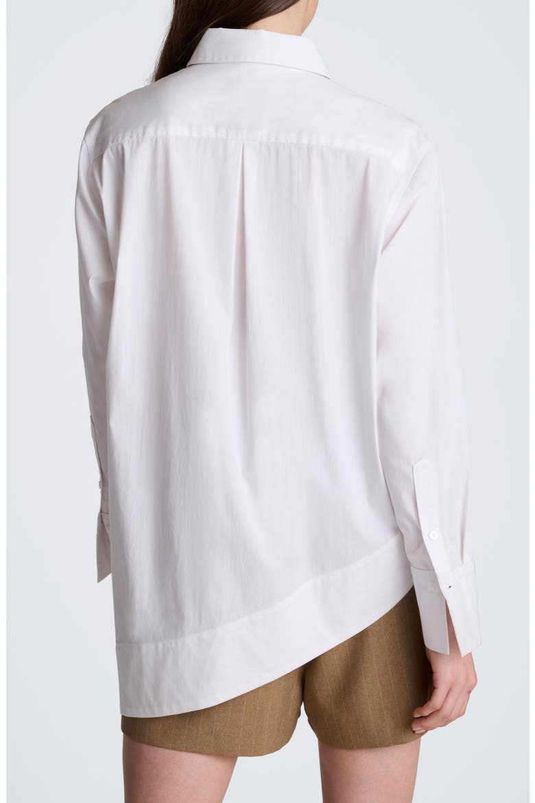 Asymmetric Hem Poplin Shirt, Alternate, color, PURE WHITE